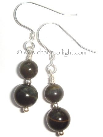Blue Tiger Eye Earrings
